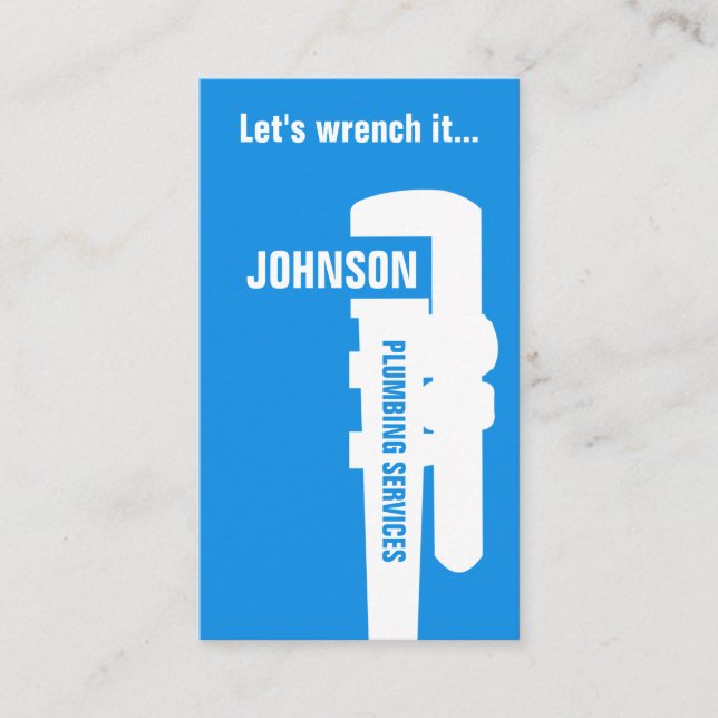 Professional stand out plumber style business card (Front)
