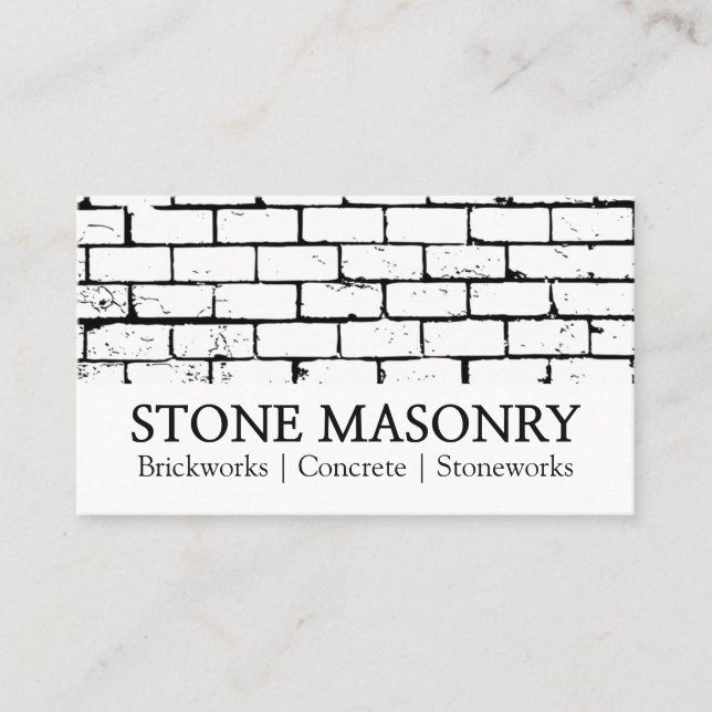 Professional Stone Masonry Business Card Design (Front)