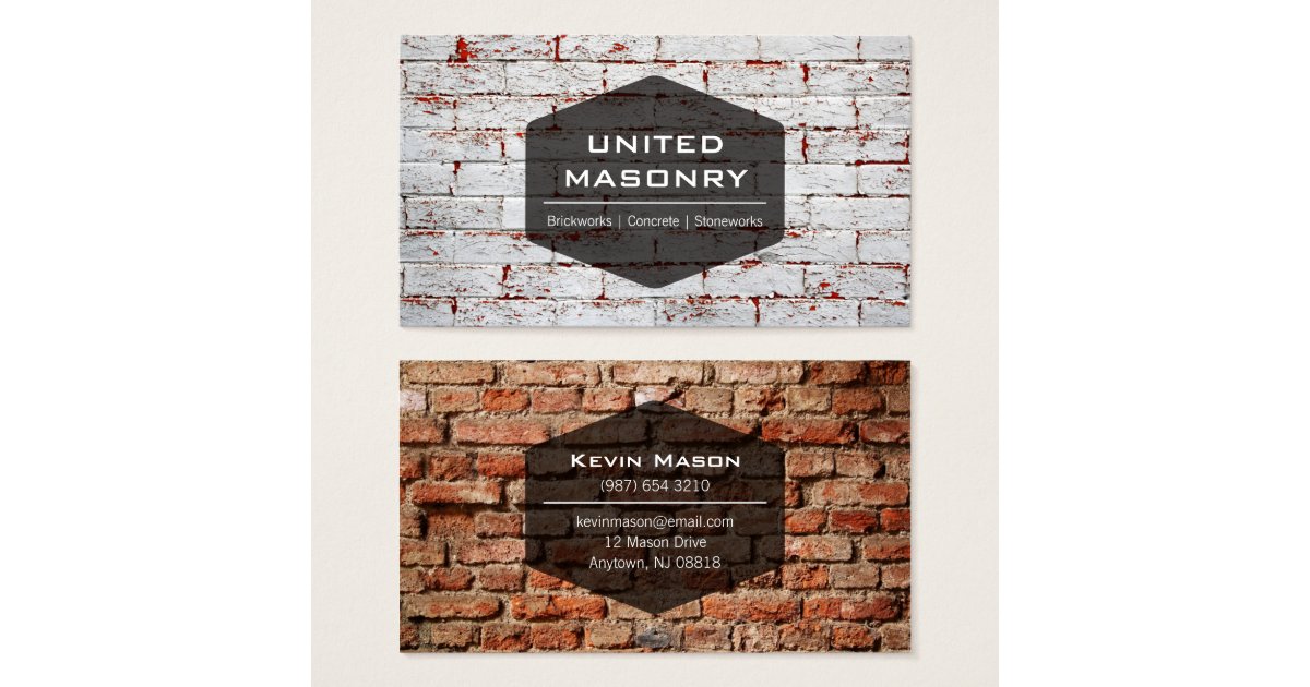Masonry Layout Cards Example Professional Stone Masonry Business Card Design | Zazzle