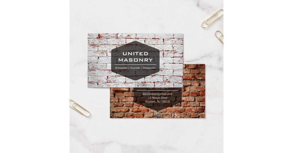 Masonry Layout Cards Example Professional Stone Masonry Business Card Design | Zazzle
