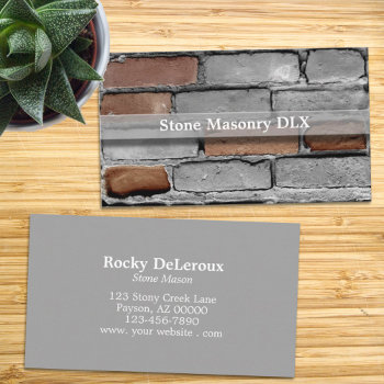 Professional Stonemason Rustic Brick Business Card by Exit178 at Zazzle