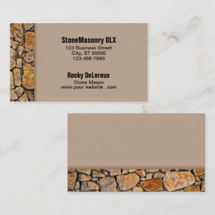 Professional Stonemason Rustic Rock Border Business Card