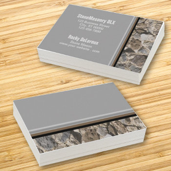 Professional Stonemason Rustic Rock Border  Business Card by Exit178 at Zazzle