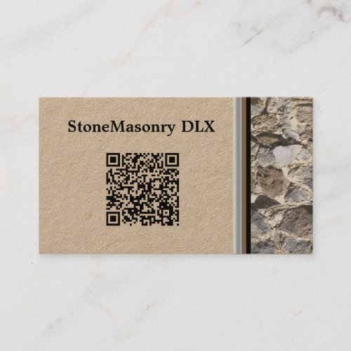 Professional Stonemason Wall Border QR Code Business Card