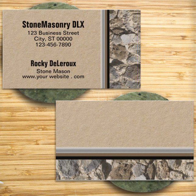 Professional Stonemason Wall Photograph Border Business Card (Creator Uploaded)