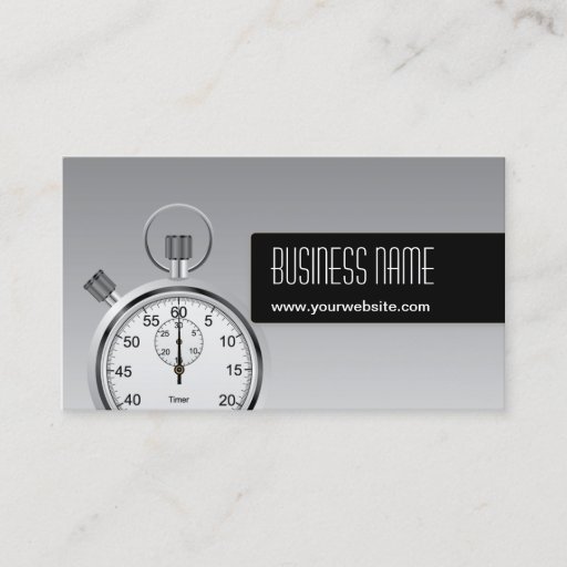 Customizable Professional Stopwatch Silver Business Card