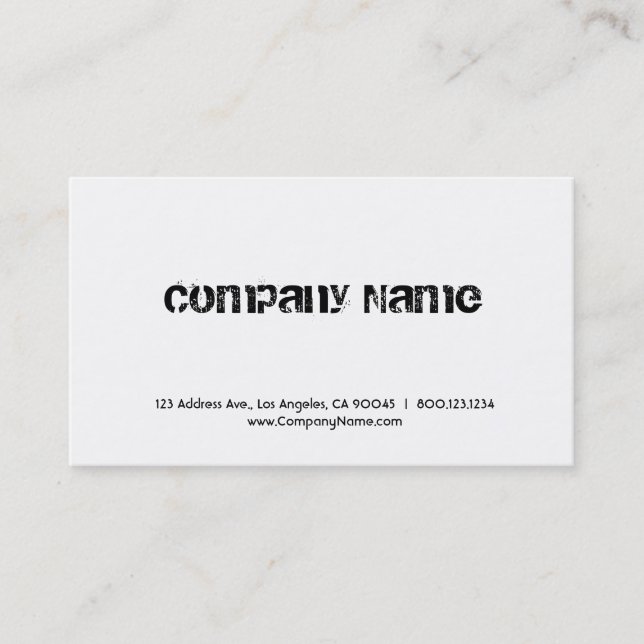Professional Store with Grunge Font Business Card (Front)