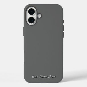 Professional Storm Dust, Grey Solid Color iPhone 16 Plus Case