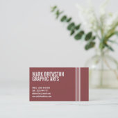 Professional Stripes Business Cards in Light Red (Standing Front)