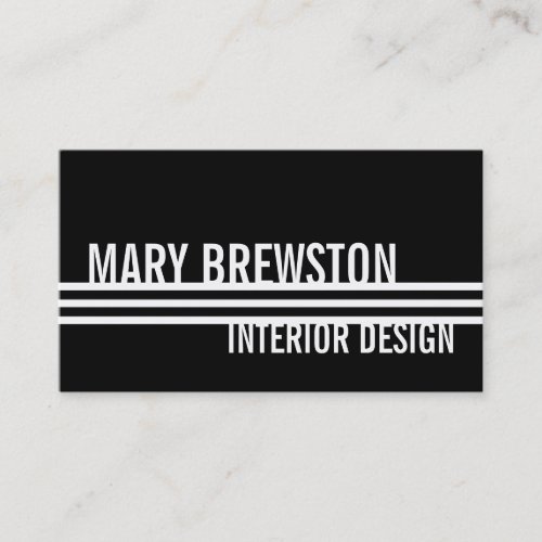 Professional Stripes Business Cards in Sleek Black