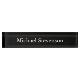 Professional Stylish Black Business Desk Nameplate