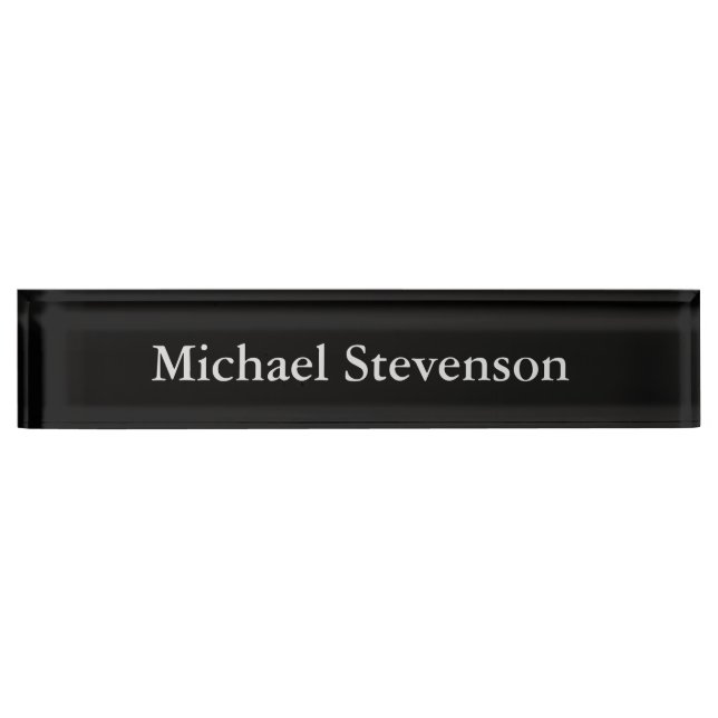 Professional Stylish Black Business Desk Nameplate (Front)