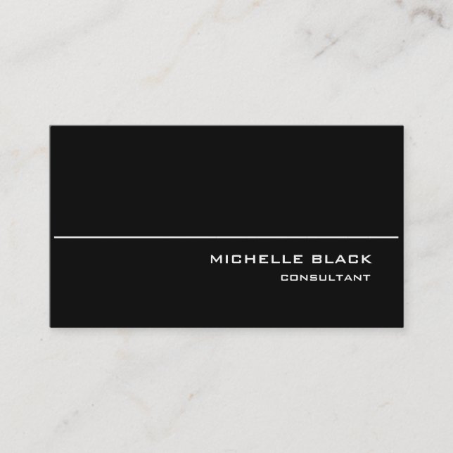 Professional Stylish Black White Modern Elegant Business Card (Front)