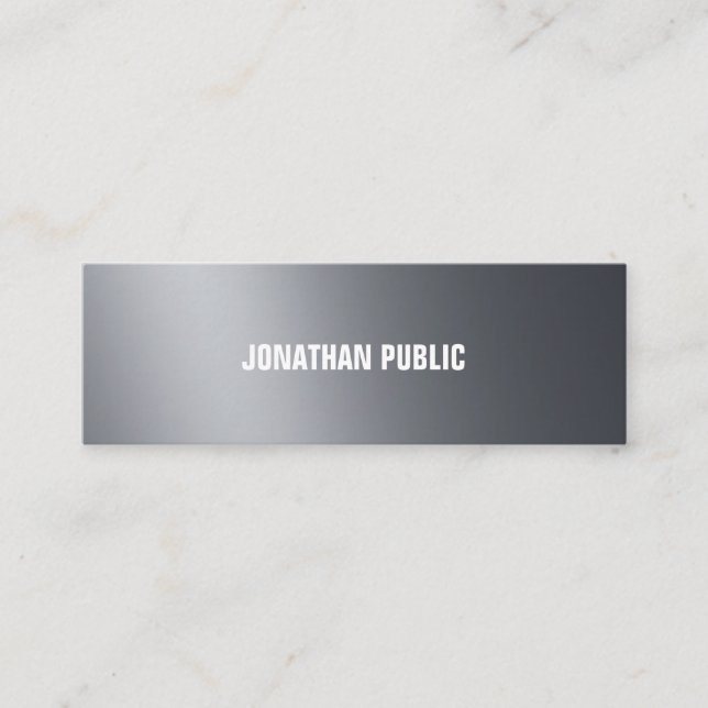 Professional Stylish Black White Modern Elegant Mini Business Card (Front)