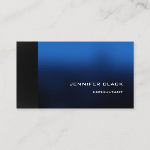 Professional Stylish Blue Dark Grey Modern Elegant Business Card
