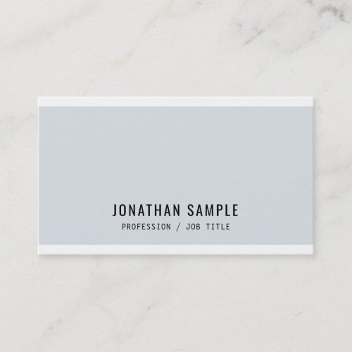 Professional Stylish Blue Minimalist Modern Plain Business Card