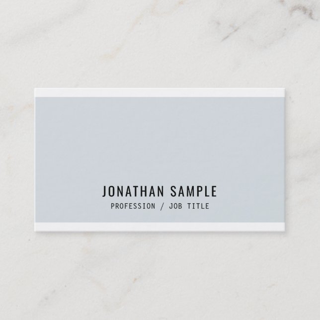 Professional Stylish Blue Minimalist Modern Plain Business Card (Front)