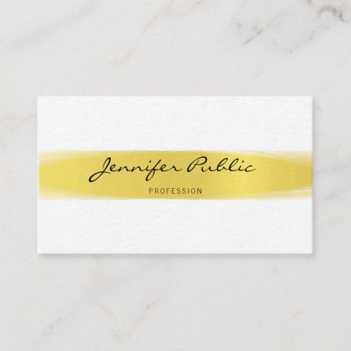 Professional Stylish Calligraphy Gold Design Plain Business Card