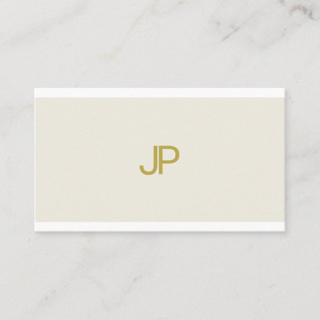 Professional Stylish Design Monogrammed Plain Business Card (Front)