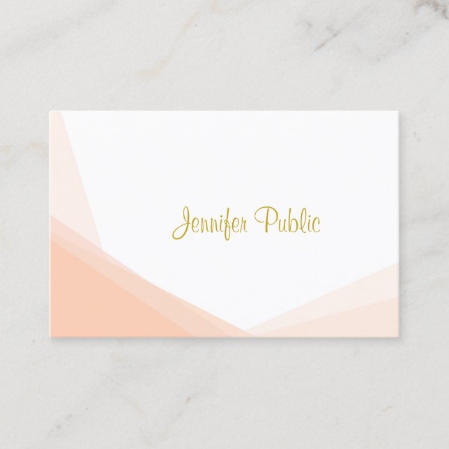 Professional Stylish Gold Hand Script Name Modern Business Card (Front)