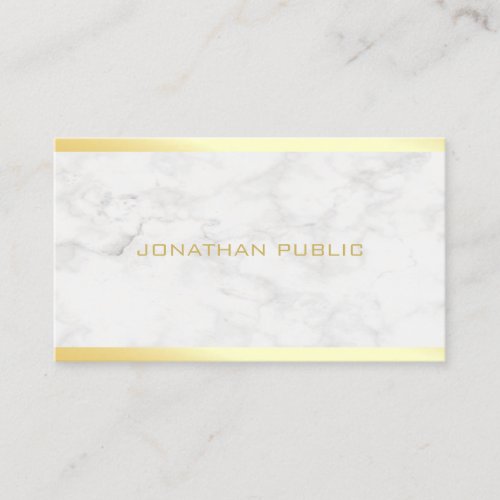 Professional Stylish Gold Text Marble Template Business Card