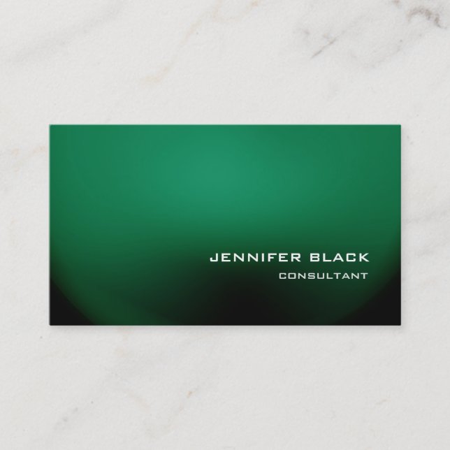 Professional Stylish Green Modern Elegant Business Card (Front)