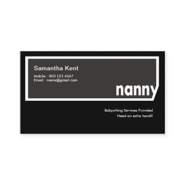 Professional Stylish Grey Box Nanny Babysitter Business Card Professional Stylish Grey Box Nanny Babysitter Business Card