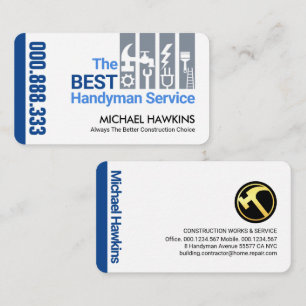 Professional Stylish Handyman Tools Tab Business Card