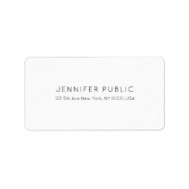 Professional Stylish Minimalist White Plain Modern Label Professional Stylish Minimalist White Plain Modern Label
