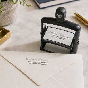 Professional Stylish Modern Minimalist Burgundy Self-inking Stamp