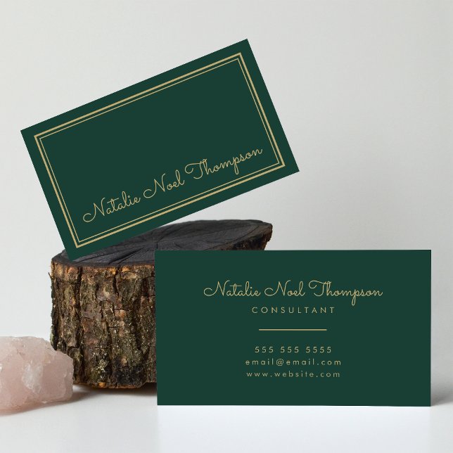 Professional Stylish Monogram Script Name Gold Business Card (Creator Uploaded)