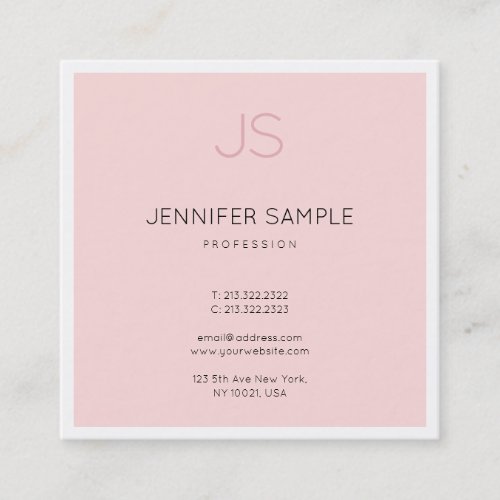 Professional Stylish Monogram Sleek Design Luxury Square Business Card