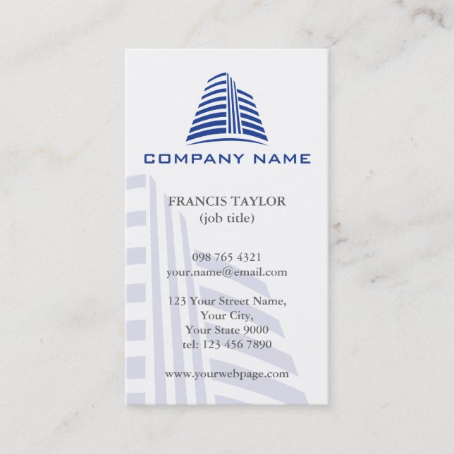 Professional, stylish real estate or construction… business card (Front)