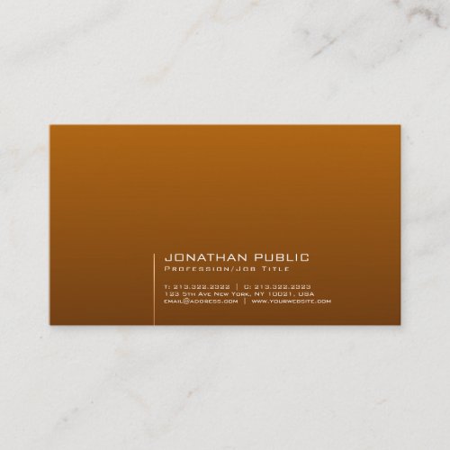 Professional Stylish Red Brown Modern Plain Business Card