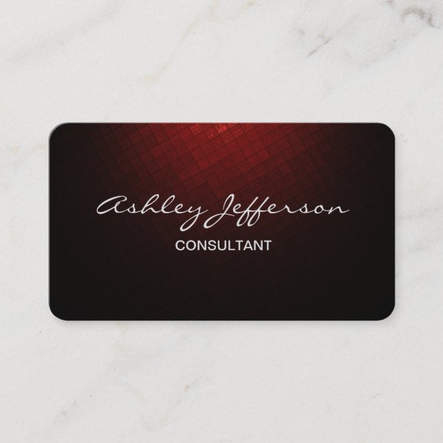 Professional Stylish Script Trendy Brown Red Business Card (Front)