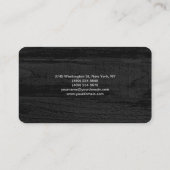 Professional Stylish Script Trendy Grey Wood Business Card (Back)