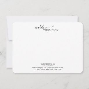 Professional Stylish Script Typography Business Note Card