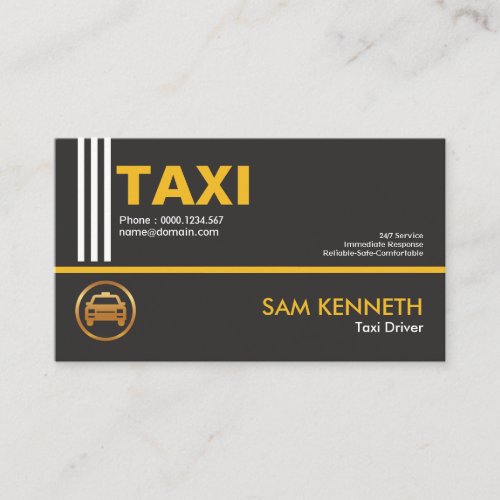 Professional Stylish Vertical Whites Taxi Service Business Card