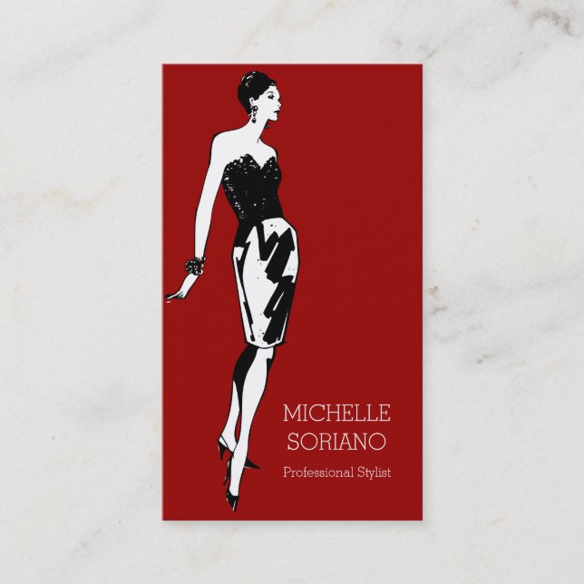 Professional Stylist Fashion Design Business Card (Front)