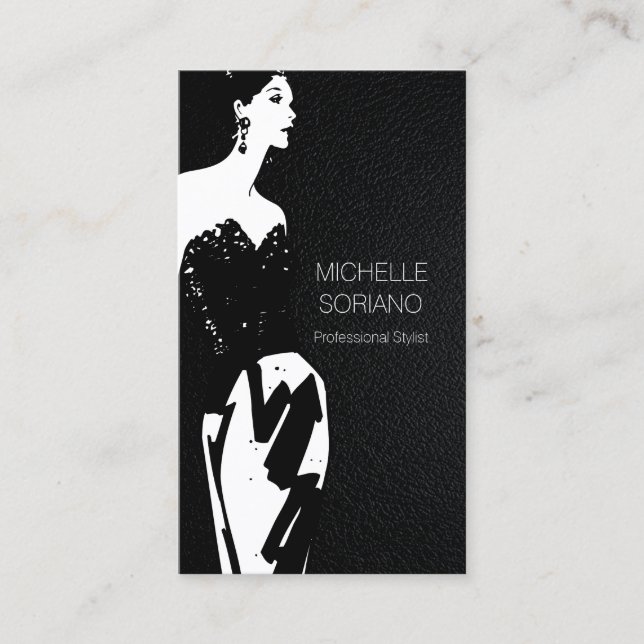 Professional Stylist Fashion Design Business Card (Front)