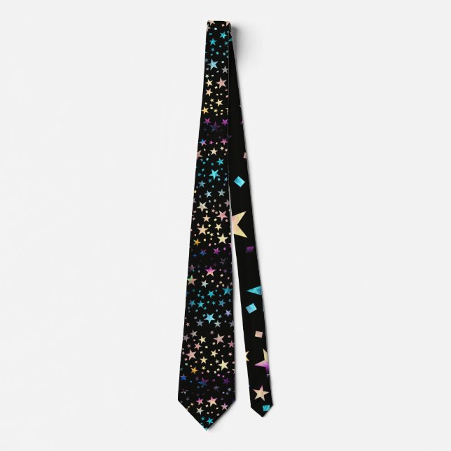 Professional Subtle Trans LGBTQ Pink Blue Stars  Neck Tie (Front)
