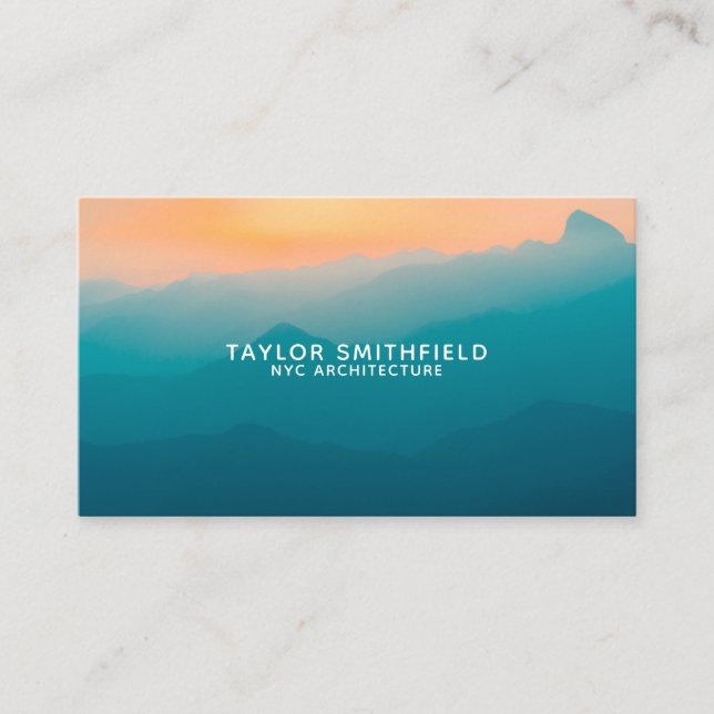 Professional Sunrise Mountain View Business Card (Front)