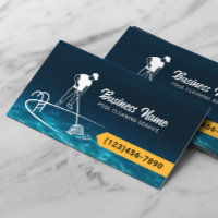 Professional Swimming Pool Cleaning Service Business Card