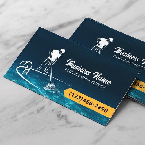 Professional Swimming Pool Cleaning Service Business Card