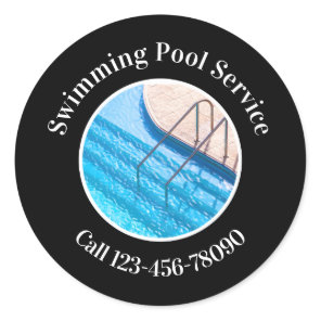 Professional Swimming Pool Promotional  Classic Round Sticker