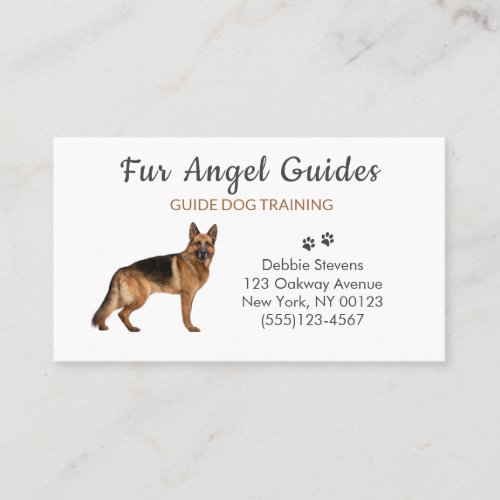 Professional Tan German Shepherd Dog Training  Business Card