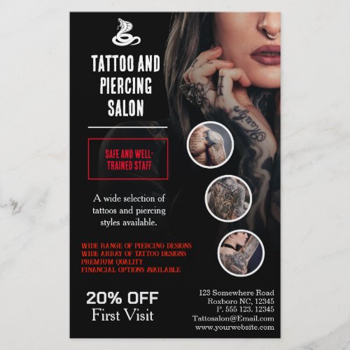 Professional Tattoo and Piercing Salon Business Flyer