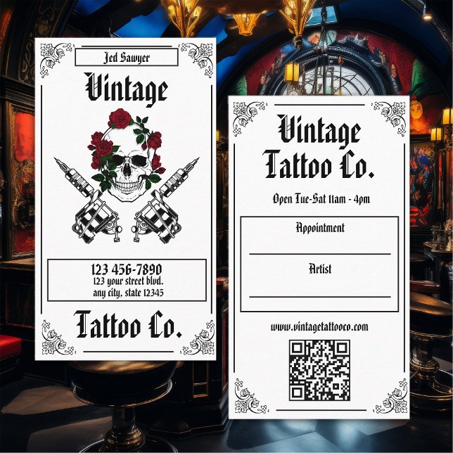 Professional Tattoo Artist Business Card (Creator Uploaded)