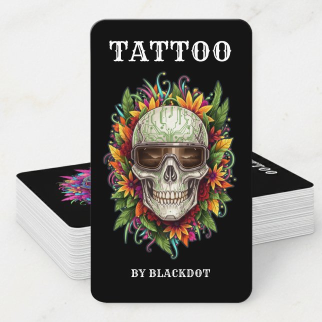 Professional Tattoo Studio Design Tattooist Business Card (Creator Uploaded)
