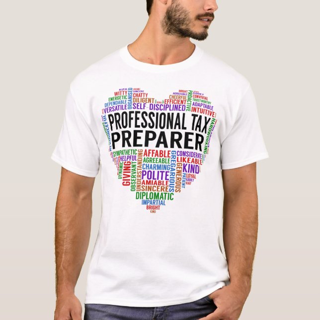 Professional Tax Preparer Heart T-Shirt (Front)